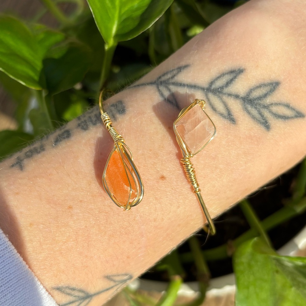Calcite And Moonstone Bangle